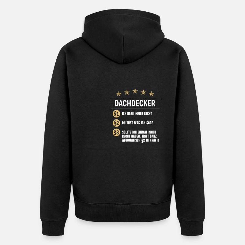 Dachdecker - Unisex Premium Bio Zip Hoodie - Schwarz