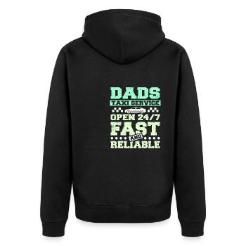 Dads taxi service - Unisex Premium Bio Zip Hoodie - Schwarz - Hinten - Nico (187cm)