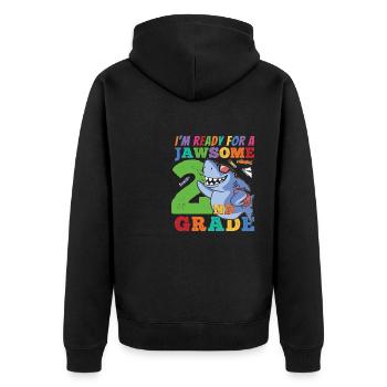 Second Grader Awesome Back to School Geschenkidee - Unisex Premium Bio Zip Hoodie - Schwarz - Hinten - Nico (187cm)