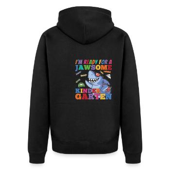 Happy First Day School Kindergarten Awesome Gesche - Unisex Premium Bio Zip Hoodie - Schwarz - Hinten - Nico (187cm)