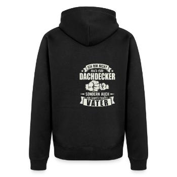 Dachdecker - Unisex Premium Bio Zip Hoodie - Schwarz - Hinten - Nico (187cm)