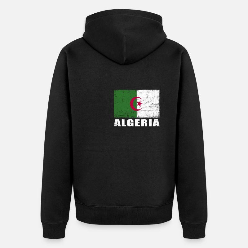 Drapeau algérien Grunge Drapeau algérien - Veste à capuche bio Premium Unisexe - noir