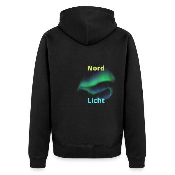 North Light - Unisex Premium Organic Zip Hoodie - black - Back - Nico (187cm)