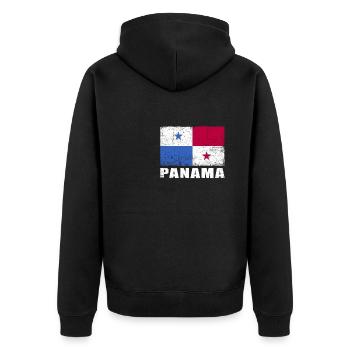 Panama Flag Grunge Panama Flag - Veste à capuche bio Premium Unisexe - noir - Dos - Nico (187cm)
