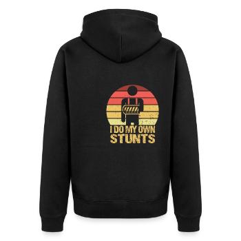I Do My Own Stunts, The Good One - Unisex Premium Organic Zip Hoodie - black - Back - Nico (187cm)