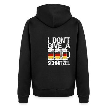 I don't give schnitzel funny Germans - Unisex Premium Organic Zip Hoodie - black - Back - Nico (187cm)
