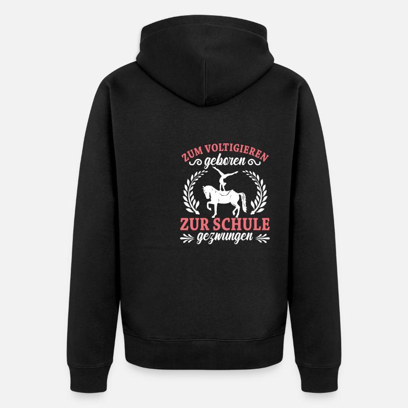 Voltigieren Volti Voltigier Pferde Pferdemädchen - Unisex Premium Bio Zip Hoodie - Schwarz