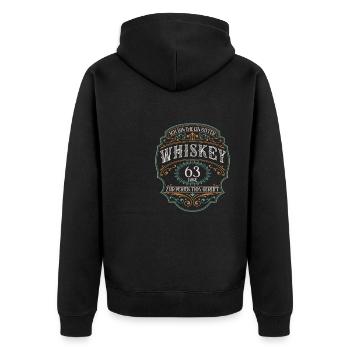 63 Jahre Ich bin wie guter Whisky 63. Geburtstag - Unisex Premium Bio Zip Hoodie - Schwarz - Hinten - Nico (187cm)