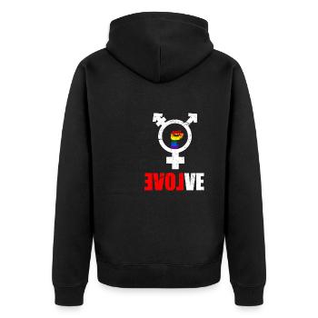 LGBT Rainbow Gay Pride Homo Lesbian Gay - Unisex Premium Organic Zip Hoodie - black - Back - Nico (187cm)