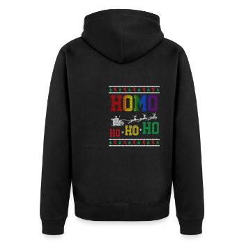 LGBT Rainbow Gay Pride Homo Lesbian Gay - Unisex Premium Organic Zip Hoodie - black - Back - Nico (187cm)