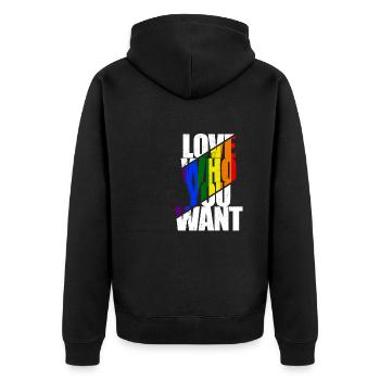LGBT Rainbow Gay Pride Homo Lesbian Gay - Unisex Premium Organic Zip Hoodie - black - Back - Nico (187cm)