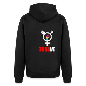LGBT Rainbow Gay Pride Homo Lesbian Gay - Unisex Premium Organic Zip Hoodie - black - Back - Nico (187cm)