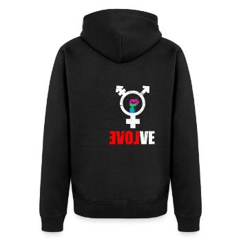 LGBT Rainbow Gay Pride Homo Lesbian Gay - Unisex Premium Organic Zip Hoodie - black - Back - Nico (187cm)