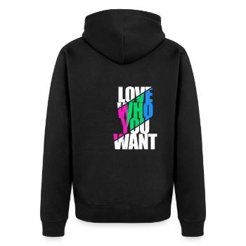 LGBT Rainbow Gay Pride Homo Lesbienne Gay - Veste à capuche bio Premium Unisexe - noir - Dos - Nico (187cm)