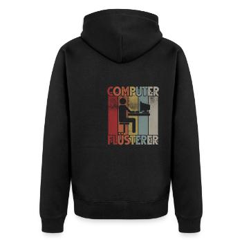 Informatiker Informatik Programmierer Nerd Geek - Unisex Premium Bio Zip Hoodie - Schwarz - Hinten - Nico (187cm)