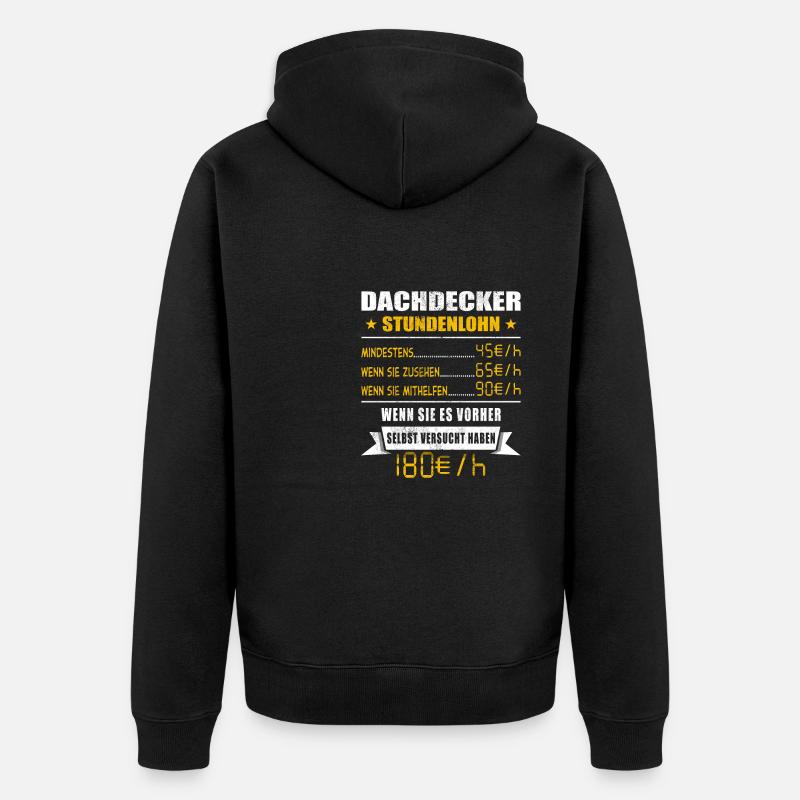 Dachdecker - Unisex Premium Bio Zip Hoodie - Schwarz