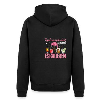 Flamingo Junggesellenabschied Frauen jga Saufen - Unisex Premium Bio Zip Hoodie - Schwarz - Hinten - Nico (187cm)