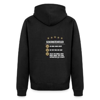 Schornsteinfeger Paragraph - Unisex Premium Bio Zip Hoodie - Schwarz - Hinten - Nico (187cm)