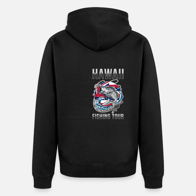 Excursion de pêche à Hawaï - Veste à capuche bio Premium Unisexe - noir