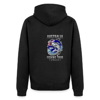 Circuit de pêche Australie 2022 - Veste à capuche bio Premium Unisexe - noir - Dos - Nico (187cm)