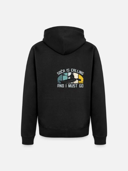 Kayaking on soca slovenia - Unisex Premium Organic Zip Hoodie - black