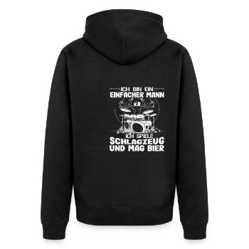Lustiger Wandern Spruch Wanderer Natur - Unisex Premium Bio Zip Hoodie - Schwarz - Hinten - Nico (187cm)
