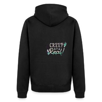 Halloween Zombie Untoter Leiche Kreatur Tot Kostüm - Unisex Premium Bio Zip Hoodie - Schwarz - Hinten - Nico (187cm)