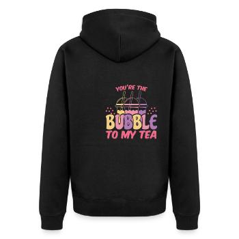 Youre The Bubble To My Tea Boba Tea - Unisex Premium Organic Zip Hoodie - black - Back - Nico (187cm)