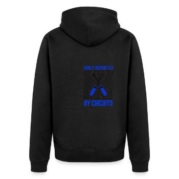 Ironie du dicton Electro Worker Électricien - Veste à capuche bio Premium Unisexe - noir - Dos - Nico (187cm)