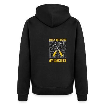 Distrait par les circuits Électricien Ingénieur en - Veste à capuche bio Premium Unisexe - noir - Dos - Nico (187cm)