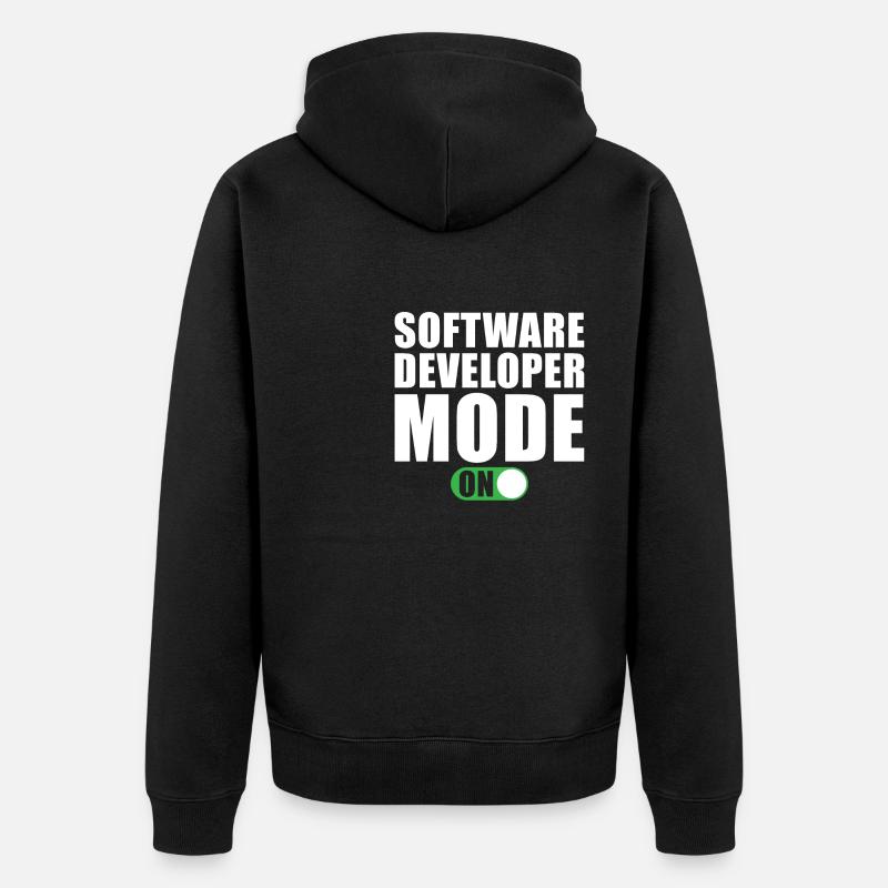 Software Entwickler Modus Ein - Unisex Premium Bio Zip Hoodie - Schwarz