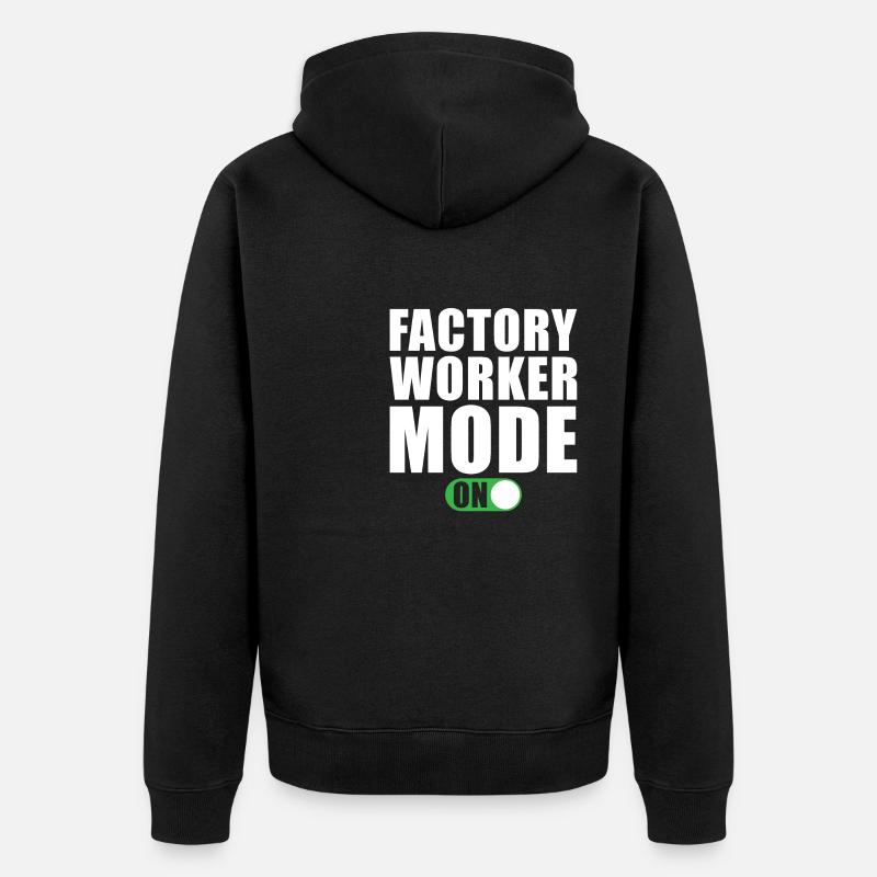 Fabrikarbeiter modus Ein - Unisex Premium Bio Zip Hoodie - Schwarz