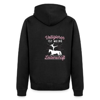 Voltigieren Voltigiererin Pferdesport Geschenk - Unisex Premium Bio Zip Hoodie - Schwarz - Hinten - Nico (187cm)