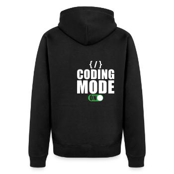 Coder Developer Programmer Gift - Unisex Premium Organic Zip Hoodie - black - Back - Nico (187cm)