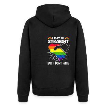 J’aime être hétéro, mais je déteste les gays LGBTQ - Veste à capuche bio Premium Unisexe - noir - Dos - Nico (187cm)
