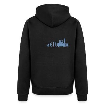Evolution of a forklift driver - Unisex Premium Organic Zip Hoodie - black - Back - Nico (187cm)