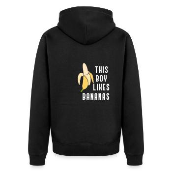 Boy Likes Bananas Exotic Fruits - Unisex Premium Organic Zip Hoodie - black - Back - Nico (187cm)