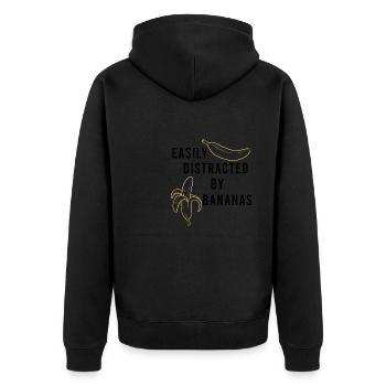 Distracted by Bananas Delicious Exotic Fruits - Unisex Premium Organic Zip Hoodie - black - Back - Nico (187cm)