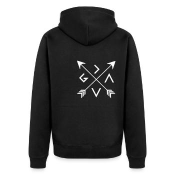 Faith in God On Jesus Arrows Old Gift - Unisex Premium Organic Zip Hoodie - black - Back - Nico (187cm)