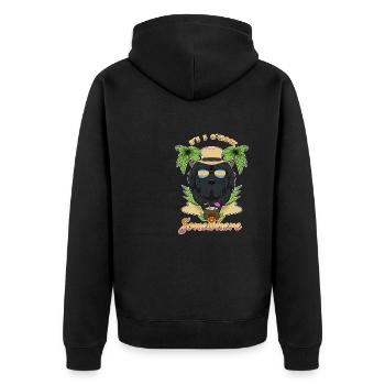 It Is 5 OClock Somewhere Drinking Newfoundland - Unisex Premium Organic Zip Hoodie - black - Back - Nico (187cm)