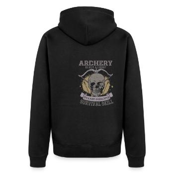 Archery is not a hobby -hunting bow and - Unisex Premium Organic Zip Hoodie - black - Back - Nico (187cm)