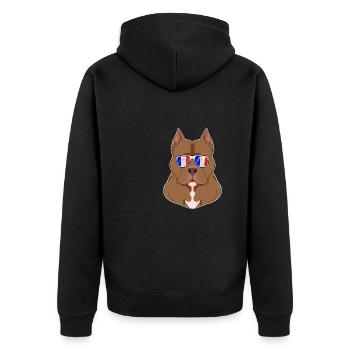 Pitbull France Sunglasses I French Flag - Unisex Premium Organic Zip Hoodie - black - Back - Nico (187cm)