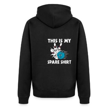 Dieses Ist Mein Ersatzhemd Lustiger Bowling-Bowler - Unisex Premium Bio Zip Hoodie - Schwarz - Hinten - Nico (187cm)