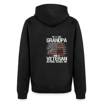 Ich Bin Ein Vater Opa Und Ein Erfahrener Vatertag - Unisex Premium Bio Zip Hoodie - Schwarz - Hinten - Nico (187cm)