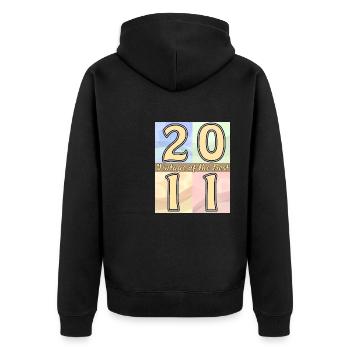BIRTHDAY YEAR 2011 - Unisex Premium Organic Zip Hoodie - black - Back - Nico (187cm)