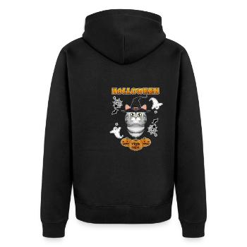 American Shorthair Cat Lover I Happy Halloween - Unisex Premium Organic Zip Hoodie - black - Back - Nico (187cm)