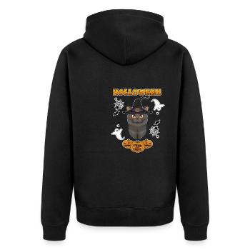 British Shorthair Cat Lover I Happy Halloween - Unisex Premium Organic Zip Hoodie - black - Back - Nico (187cm)