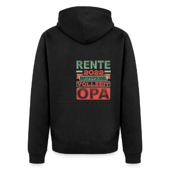 Lustiger Ruhestand Spruch Rentner Opa Großvater - Unisex Premium Bio Zip Hoodie - Schwarz - Hinten - Nico (187cm)