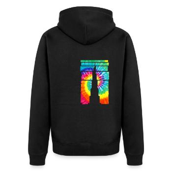Dubai Souvenir Burj Khalifa - Unisex Premium Bio Zip Hoodie - Schwarz - Hinten - Nico (187cm)