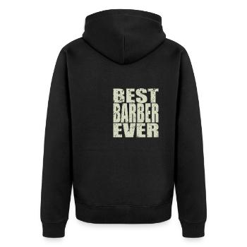 Best Barber ever Barber Geschenk - Unisex Premium Bio Zip Hoodie - Schwarz - Hinten - Nico (187cm)